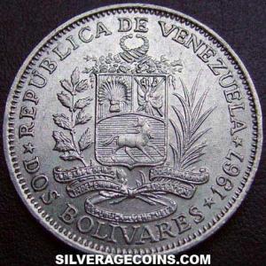1967 (l) Venezuelan 2 Bolivares (Obverse)