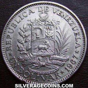 1967 (l) Venezuelan Bolivar (Obverse)