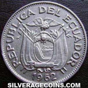 1962 Ecuadorian 20 Centavos (Nickel clad Steel) (Obverse)