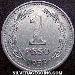 1959 Argentinian Peso (Reverse)