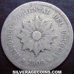 1909 A Uruguayan 5 Centesimos (Obverse)