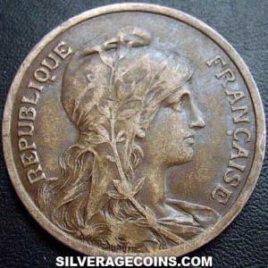 1916 French Bronze 10 Centimes (Modern Republic) (Obverse)