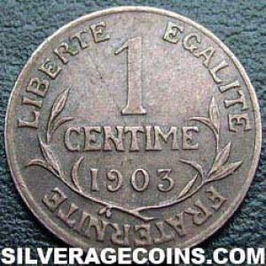 1903 French Bronze Centime (Reverse)