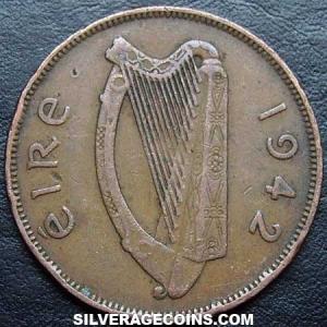 1942 Irish Bronze Penny (Obverse)