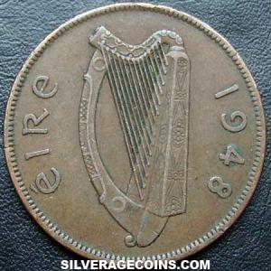 1948 Irish Bronze Penny (Obverse)