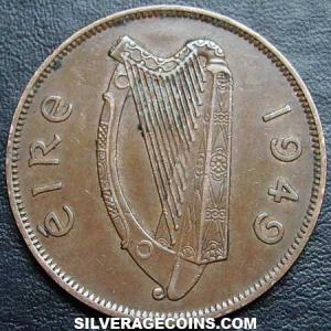 1949 Irish Bronze Penny (Obverse)