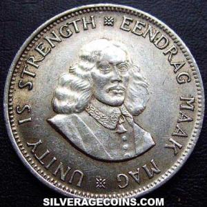 20 Céntimos de Plata Sudafricanos 1964 (Anverso)